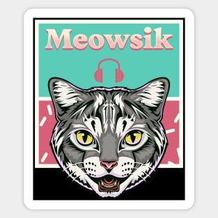 Retro Meowsik-Cat and Music lovers- Sticker